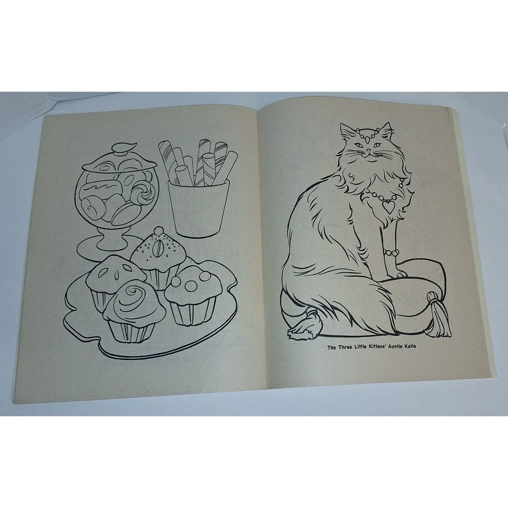 P.s.i. & Associates The Three Little Kittens Vtg Coloring Book Uncolored